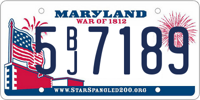MD license plate 5BJ7189