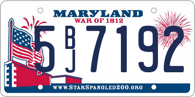 MD license plate 5BJ7192