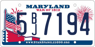 MD license plate 5BJ7194