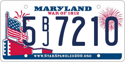 MD license plate 5BJ7210
