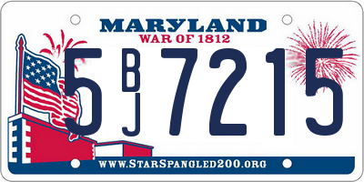 MD license plate 5BJ7215