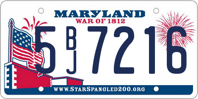 MD license plate 5BJ7216