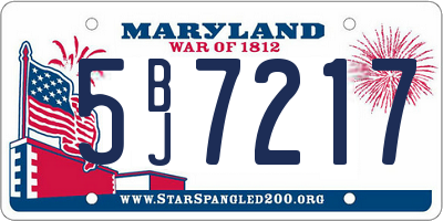 MD license plate 5BJ7217
