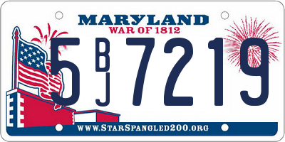 MD license plate 5BJ7219