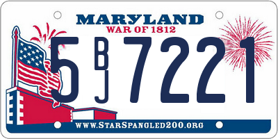 MD license plate 5BJ7221