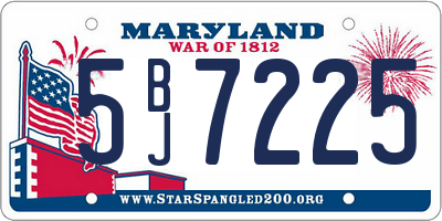 MD license plate 5BJ7225