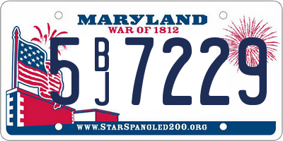 MD license plate 5BJ7229