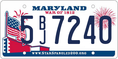 MD license plate 5BJ7240