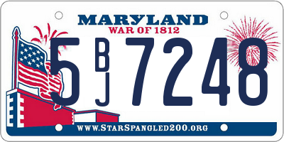 MD license plate 5BJ7248