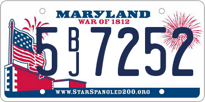 MD license plate 5BJ7252