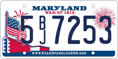 MD license plate 5BJ7253