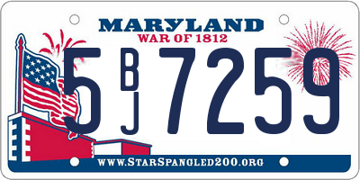 MD license plate 5BJ7259