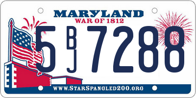 MD license plate 5BJ7288