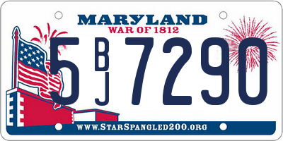 MD license plate 5BJ7290