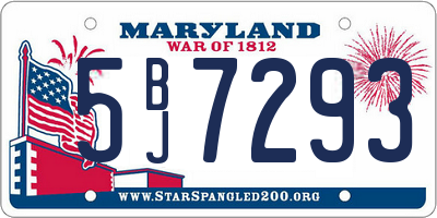 MD license plate 5BJ7293