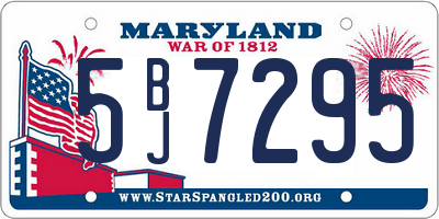 MD license plate 5BJ7295