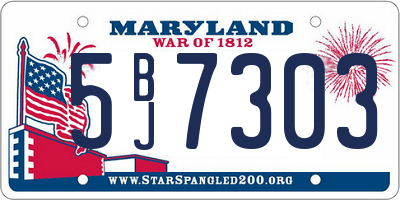 MD license plate 5BJ7303