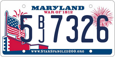MD license plate 5BJ7326