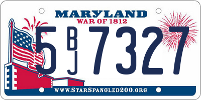 MD license plate 5BJ7327