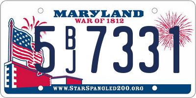 MD license plate 5BJ7331