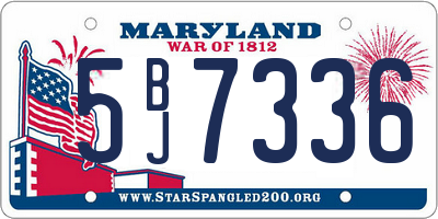 MD license plate 5BJ7336