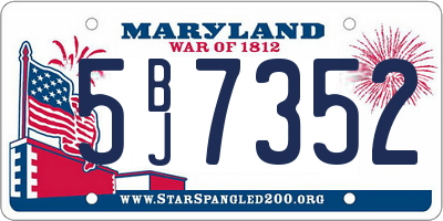 MD license plate 5BJ7352