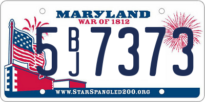 MD license plate 5BJ7373