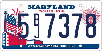 MD license plate 5BJ7378