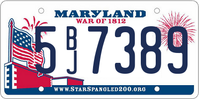 MD license plate 5BJ7389