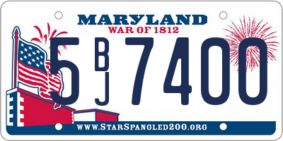 MD license plate 5BJ7400