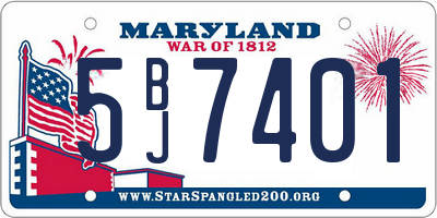 MD license plate 5BJ7401