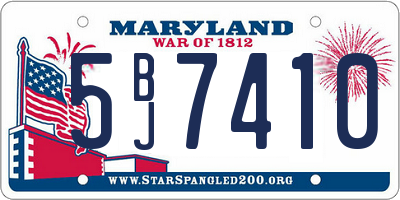 MD license plate 5BJ7410
