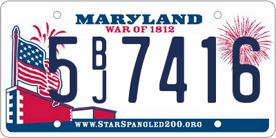 MD license plate 5BJ7416