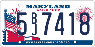 MD license plate 5BJ7418