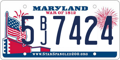 MD license plate 5BJ7424