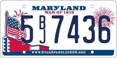 MD license plate 5BJ7436