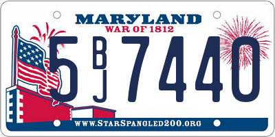 MD license plate 5BJ7440