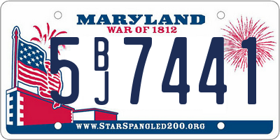 MD license plate 5BJ7441