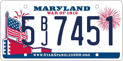 MD license plate 5BJ7451
