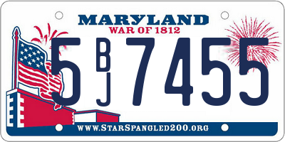 MD license plate 5BJ7455