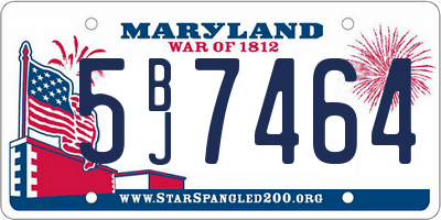 MD license plate 5BJ7464