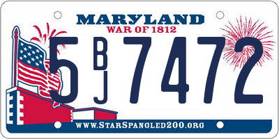MD license plate 5BJ7472