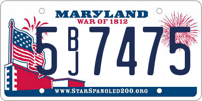 MD license plate 5BJ7475