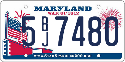 MD license plate 5BJ7480