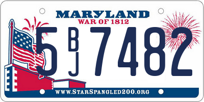 MD license plate 5BJ7482
