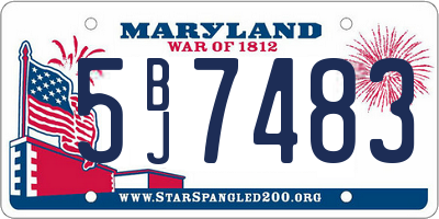MD license plate 5BJ7483