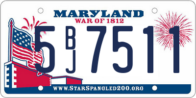 MD license plate 5BJ7511