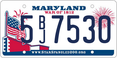 MD license plate 5BJ7530
