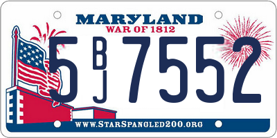 MD license plate 5BJ7552