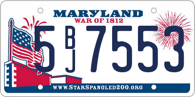 MD license plate 5BJ7553